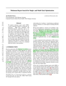 Minimum Regret Search for Single- and Multi-Task Optimization