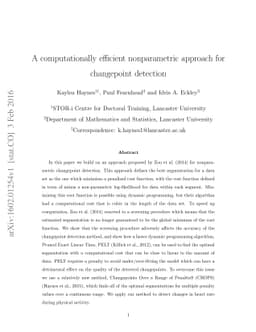 A computationally efficient nonparametric approach for changepoint
  detection