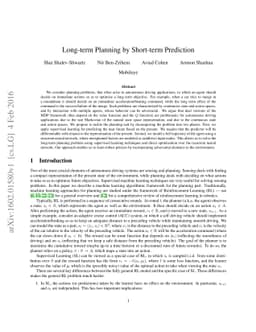 Long-term Planning by Short-term Prediction