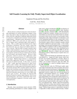 Self-Transfer Learning for Fully Weakly Supervised Object Localization