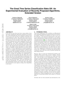 The Great Time Series Classification Bake Off: An Experimental
  Evaluation of Recently Proposed Algorithms. Extended Version