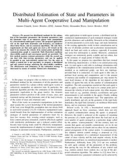 Distributed Estimation of State and Parameters in Multi-Agent
  Cooperative Load Manipulation