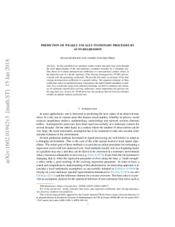 Prediction of weakly locally stationary processes by auto-regression