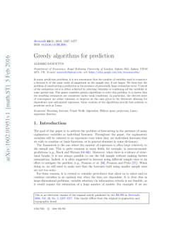 Greedy algorithms for prediction