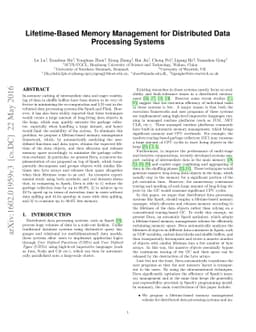 Lifetime-Based Memory Management for Distributed Data Processing Systems