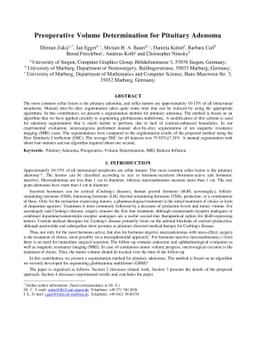 Preoperative Volume Determination for Pituitary Adenoma