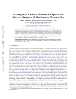 Exchangeable Random Measures for Sparse and Modular Graphs with
  Overlapping Communities