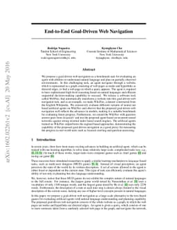 End-to-End Goal-Driven Web Navigation