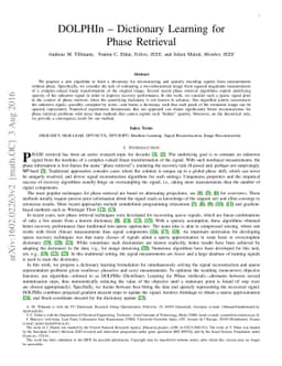 DOLPHIn - Dictionary Learning for Phase Retrieval