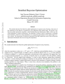 Stratified Bayesian Optimization