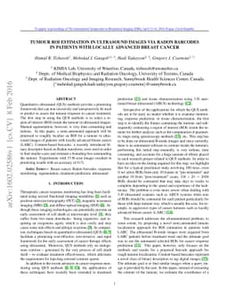 Tumour ROI Estimation in Ultrasound Images via Radon Barcodes in
  Patients with Locally Advanced Breast Cancer