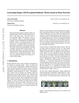 Generating Images with Perceptual Similarity Metrics based on Deep
  Networks