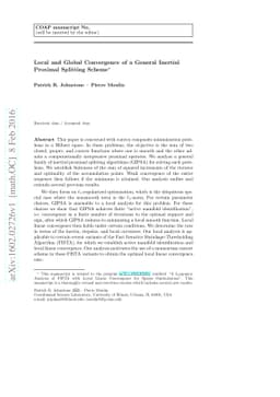 Local and Global Convergence of a General Inertial Proximal Splitting
  Scheme