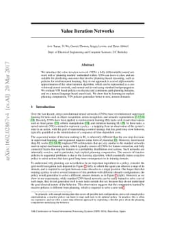 Value Iteration Networks