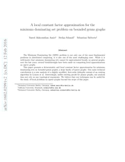 A local constant factor approximation for the minimum dominating set
  problem on bounded genus graphs