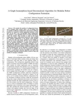 A Graph Isomorphism-based Decentralized Algorithm for Modular Robot
  Configuration Formation