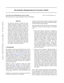 Discriminative Regularization for Generative Models