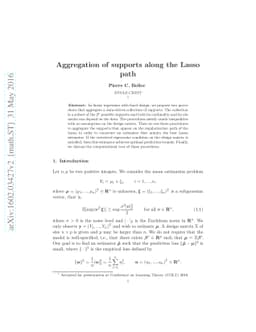 Aggregation of supports along the Lasso path