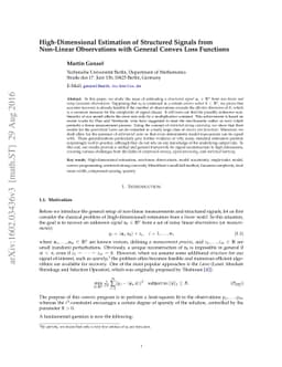High-Dimensional Estimation of Structured Signals from Non-Linear
  Observations with General Convex Loss Functions