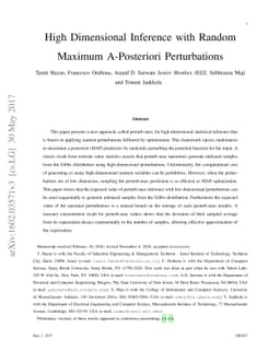 High Dimensional Inference with Random Maximum A-Posteriori
  Perturbations
