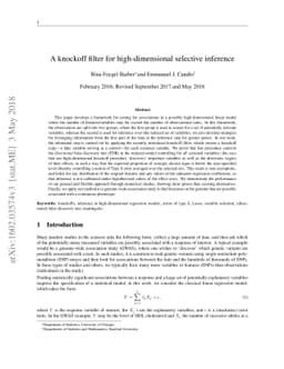 A knockoff filter for high-dimensional selective inference