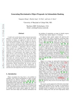 Generating Discriminative Object Proposals via Submodular Ranking