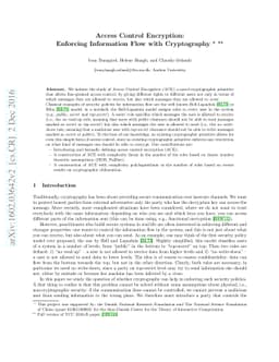 Access Control Encryption: Enforcing Information Flow with Cryptography