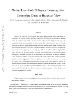 Online Low-Rank Subspace Learning from Incomplete Data: A Bayesian View