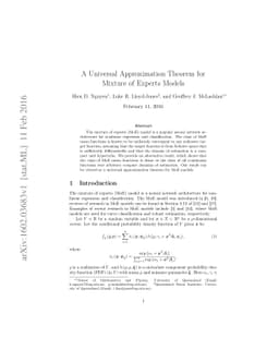 A Universal Approximation Theorem for Mixture of Experts Models