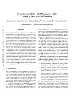 A Versatile Scene Model with Differentiable Visibility Applied to
  Generative Pose Estimation
