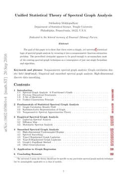 Unified Statistical Theory of Spectral Graph Analysis
