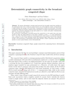 Deterministic graph connectivity in the broadcast congested clique