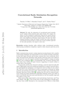 Convolutional Radio Modulation Recognition Networks