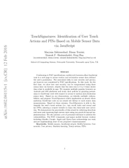 TouchSignatures: Identification of User Touch Actions and PINs Based on
  Mobile Sensor Data via JavaScript