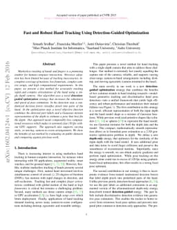 Fast and Robust Hand Tracking Using Detection-Guided Optimization