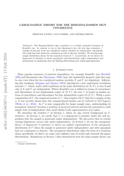 Large-Sample Theory for the Bergsma-Dassios Sign Covariance