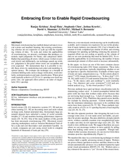 Embracing Error to Enable Rapid Crowdsourcing