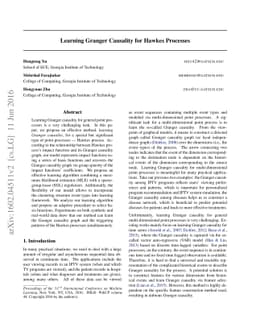 Learning Granger Causality for Hawkes Processes