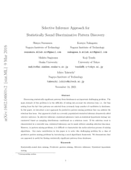 Selective Inference Approach for Statistically Sound Predictive Pattern
  Mining