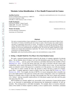 Maximin Action Identification: A New Bandit Framework for Games