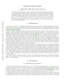 Quantum Perceptron Models
