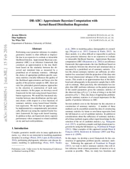 DR-ABC: Approximate Bayesian Computation with Kernel-Based Distribution
  Regression