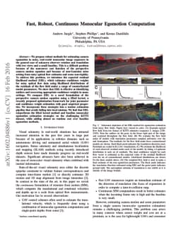 Fast, Robust, Continuous Monocular Egomotion Computation