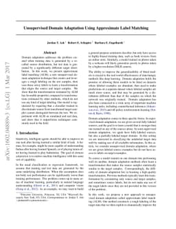 Unsupervised Domain Adaptation Using Approximate Label Matching