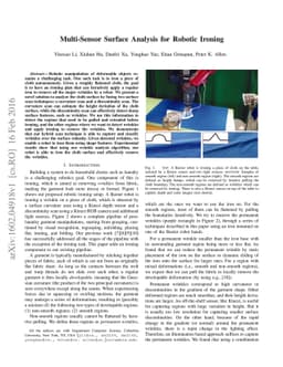 Multi-Sensor Surface Analysis for Robotic Ironing