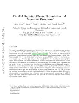 Parallel Bayesian Global Optimization of Expensive Functions