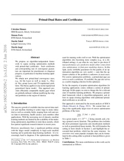 Primal-Dual Rates and Certificates