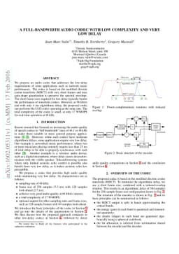 A Full-Bandwidth Audio Codec With Low Complexity And Very Low Delay