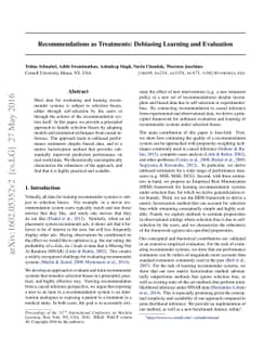 Recommendations as Treatments: Debiasing Learning and Evaluation