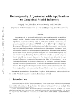 Heterogeneity Adjustment with Applications to Graphical Model Inference